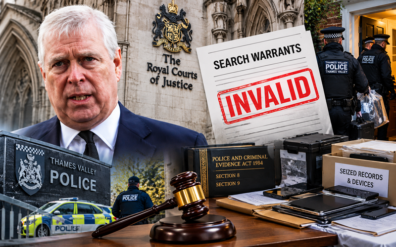 Thumbnail for High Court Hears Thames Valley Police Admit Search Warrants for Andrew’s Residences Were Unlawful